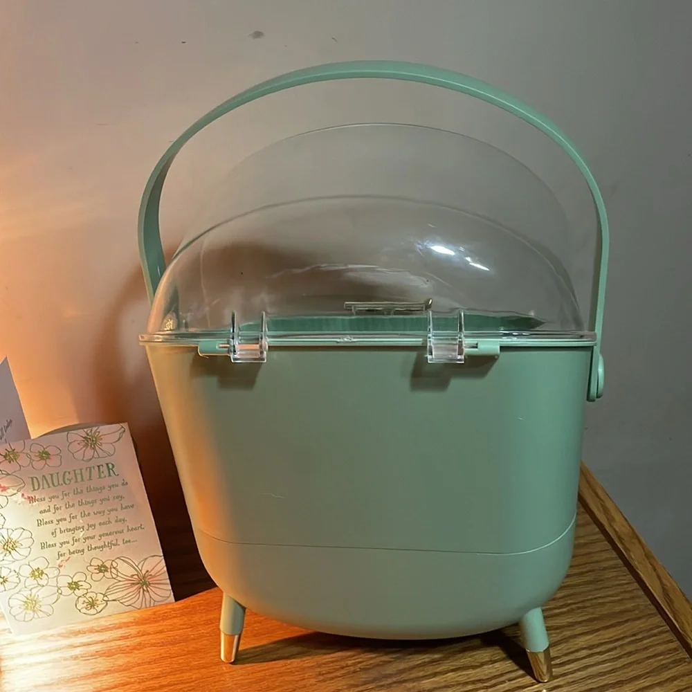 Green Retro Storage Box with Clear Lid